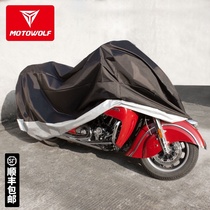 Motorcycle thickened clothing shading heat insulation rainproof car cover Waterproof and dustproof large large displacement machine riding cover