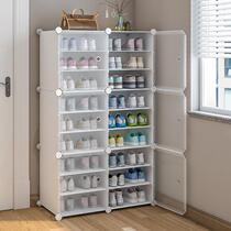 Transparent shoe case individually contained pull-out hard plastic thickened sturdy frame improvised shoe cabinet rental room with doorway