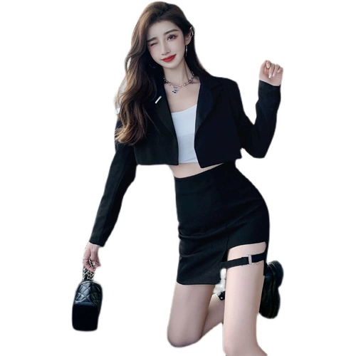 Демисезонный классический костюм, юбка, комплект, в западном стиле, подходит для подростков, изысканный стиль