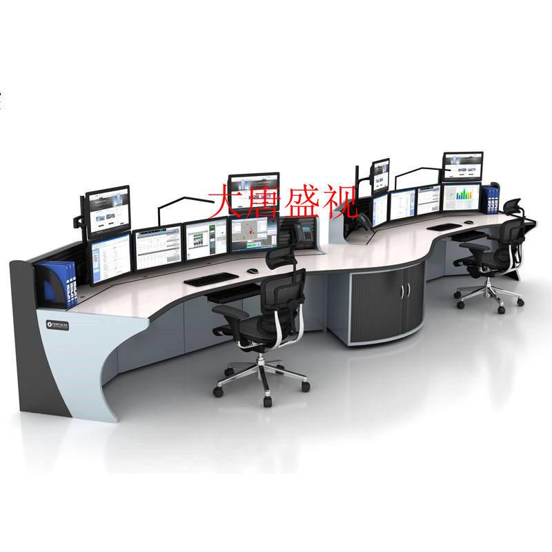 Fujian multimedia dispatching station Multi-station monitoring console Arc-shaped luxury console Shenyang Dalian Jilin