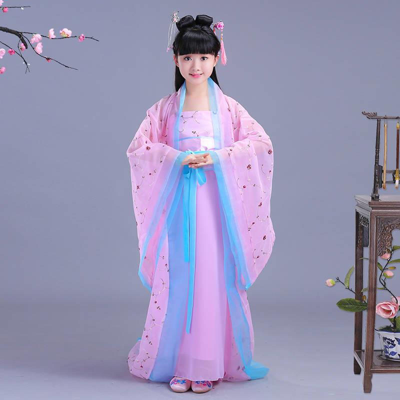 Trẻ em cổ tích trang phục cô gái phong cách Trung Quốc Hanfu guzheng trình diễn cô gái trẻ công chúa trang phục hiển thị mùa hè - Quần áo ngoài trời quần áo leo núi