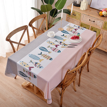 Tablecloth PVC waterproof and oil-proof leave-in Nordic table cloth Rectangular household cloth simple modern coffee table pad