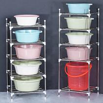 Stainless steel toilet basin shelf washbasin shelf basin storage rack pot holder floor bathroom kitchen shelf pot holder