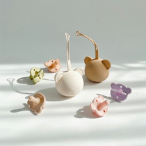 Korean baby pacifier box stroller lanyard mommy bag pendant outing bear silicone portable pacifier storage box