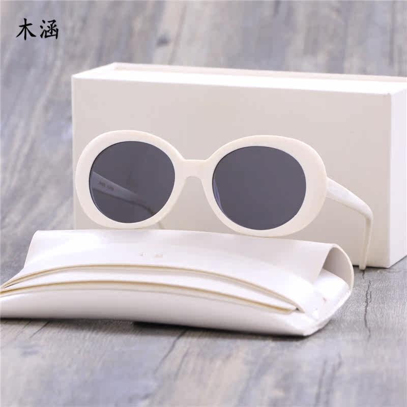 gm sunglasses female Korean version of the tide white frame anti-UV net red street shot ins sunglasses myopia has a degree of glasses