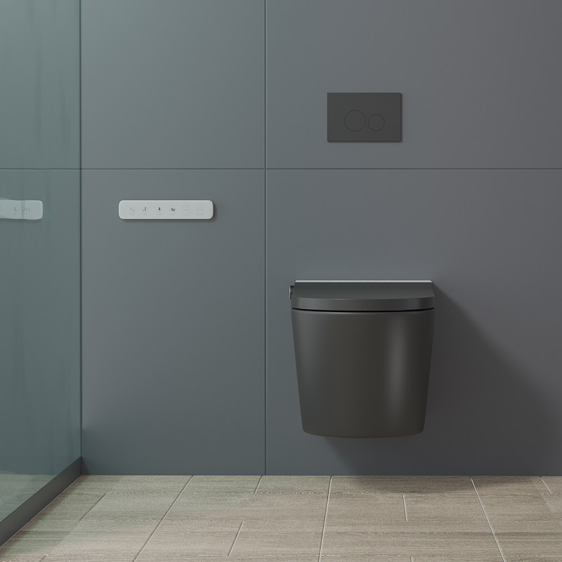 The happier and more intelligent hanging wall toilet hanging toilet wall-lined hide water tank into the wall-type integrated intelligent toilet