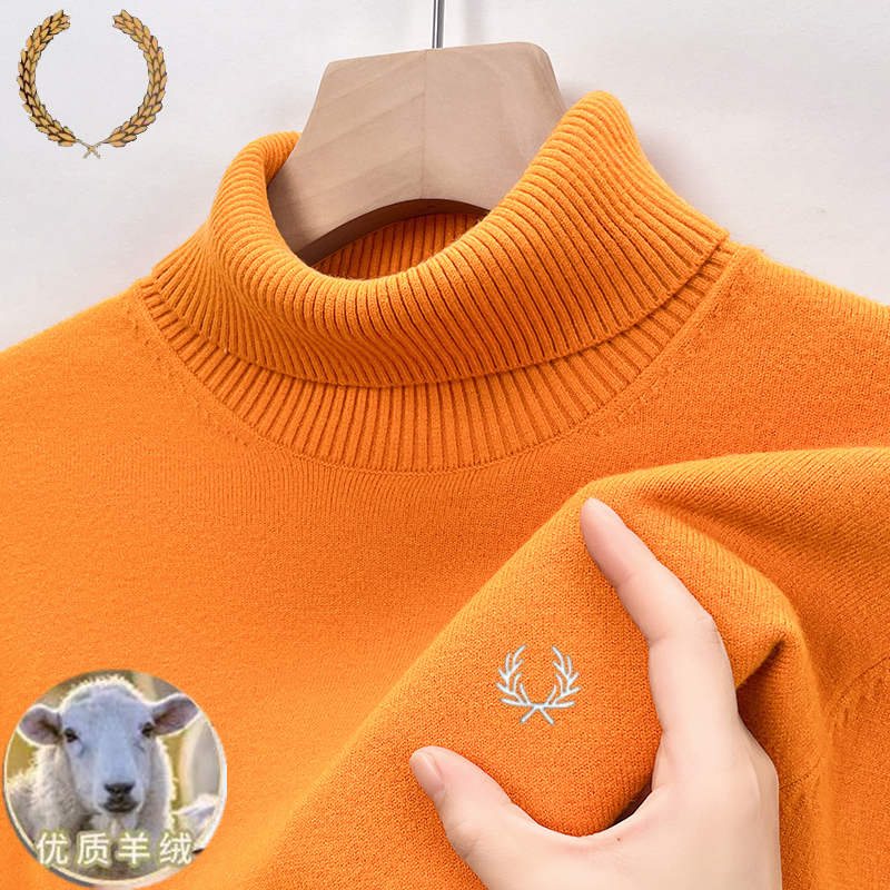 Authentic Fp Wheat Spike Men's Turtleneck Cashmere Sweater, Thickened Knitwear for Autumn and Winter, Warm Base Layer for Young and Middle-Aged Men Authentic Fp Wheat Spike Men's Turtleneck Cashmere Sweater, Thickened Knitwear for Autumn and Winter, Warm Base Layer for Young and Middle-Aged Men