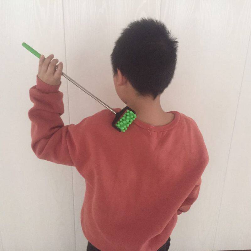 Handheld silicone extended roller head massage scalp shoulder massage hammer handheld roller itch scratch massage