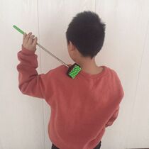 Hand-held silicone telescopic roller head massage scalp shoulder massage hammer hand roller itching massager