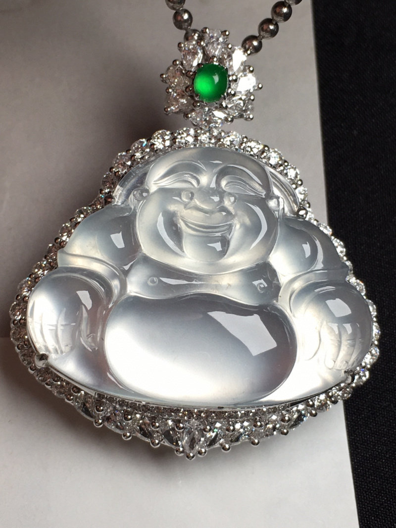 High ice glass jade jade Buddha pendant Myanmar natural a goods from fluorescent rigid Guanyin jade pendant live broadcast