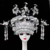 New minority Miao ethnic silver accessories hat Guizhou Guangxi Yunnan Miao characteristic hat ethnic headwear hat