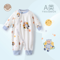 Baby pure cotton clothes Spring and autumn clothes for men and women conjoined clothes for baby newborns Harvest climbing to serve spring