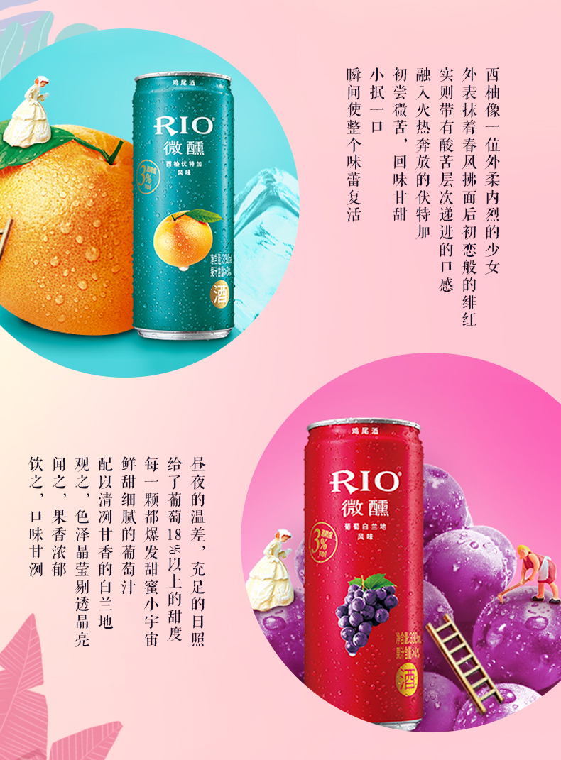 锐澳 Rio 3°微醺鸡尾酒 7种口味 330ml*10罐 图5