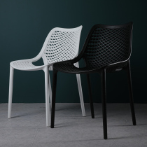 Nordic chair backrest outdoor leisure chair simple creative stacked plastic dining chair commercial negotiation conference reception chair