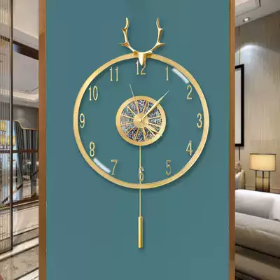 Modern light luxury clock clock wall clock living room home perspective fashion clock wall hanging watch simple Net red quartz clock