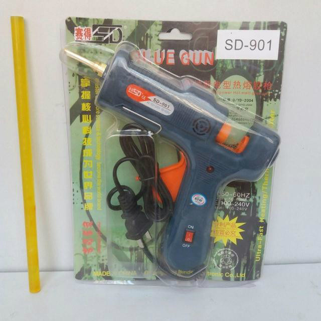 Saide SD-901 80w long nozzle copper head down to the ground power-off type hot melt glue gun 11MM glue stick to send 20 glue sticks