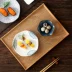 . Khay gỗ kiểu Nhật được ưa chuộng, khay chữ nhật, cốc nước gia đình, bộ đồ ăn, đĩa gỗ, đĩa gỗ, cà phê cho một người - Tấm