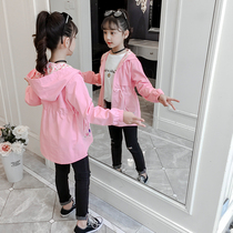 Girl coat autumn dress foreign Style 2020 new Korean spring autumn childrens leisure little girl windbreaker hooded
