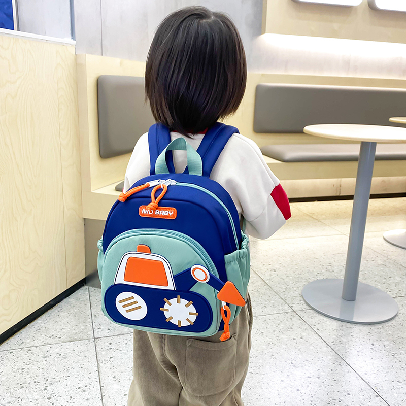 Kindergarten School Bag Baby Boy Backpack 1-3 Years Old School Backpack Car Excavator Kidsren's Cartoon