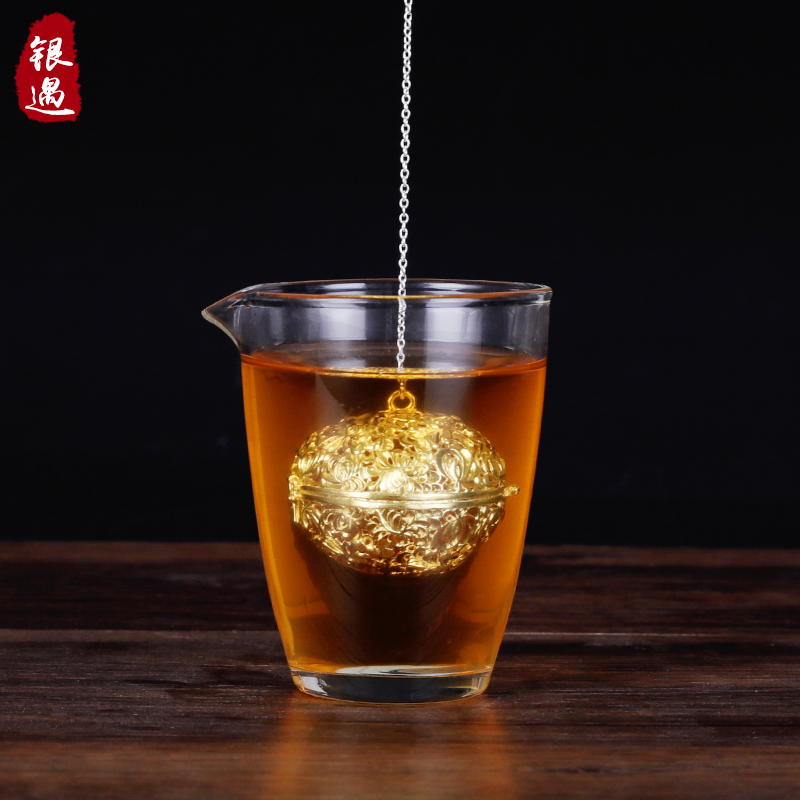 Silver Tea Leak 999 Tea Leak Tea Bubble Food Silver Cooking Tea Pack Filter Kung Fu Tea Accessories Silver Tea Set