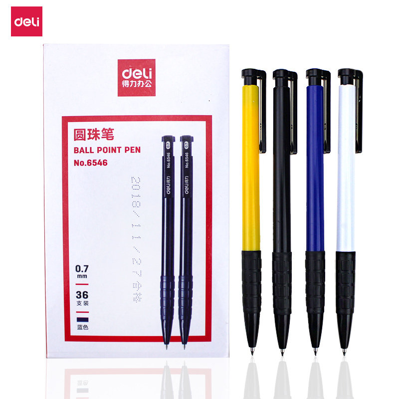 Able stationery ball pen blue 0 7mm refill in oil pen press type round strain pen student atom pen 36 clothes by moving oil pen office supplies