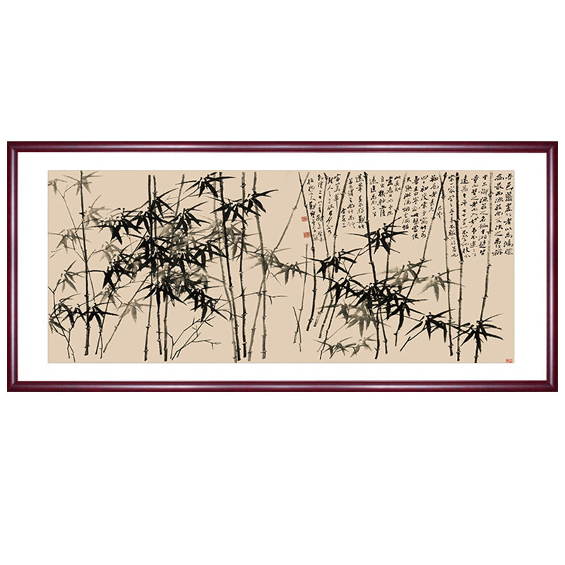 Zheng Panqiao Bamboo State Painted Imitation Ancient New Chinese Ink Zen and Painted Office Background Book Room Hanging Paintings