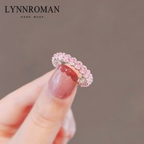 LYNNROMAN PINK MAIDEN Imitation Crystal Ring Female small crowdsourced design Feminiscent of the new tide ring 2022