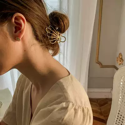 Korean simple grab clip female big hair catch hair accessories large bath head hairclip clip headpiece