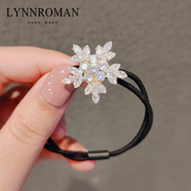 South Koreas new zirconia hair rope temperament snowflake rubber band tie hair rope female Hairband Net Red Girl