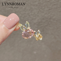 The clip headdress Korean cute crystal rabbit hairclip girl bangs edge clamp issuing frog kou ding jia