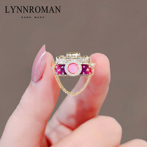 LYNNROMAN pink teenage girl camera ring female 2022 design chain ring adjustable with opening index finger ring