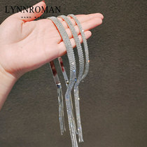 Korean temperament shines rhinestone tassel hair hoop female fairy Net red head hoop female wild card go out to hair card pressure hair