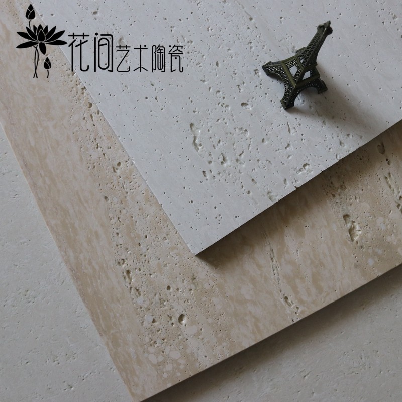 True travertine tile polishing tile 600X600 bright matte 600X1200 living room background wall hotel KTV wall tile