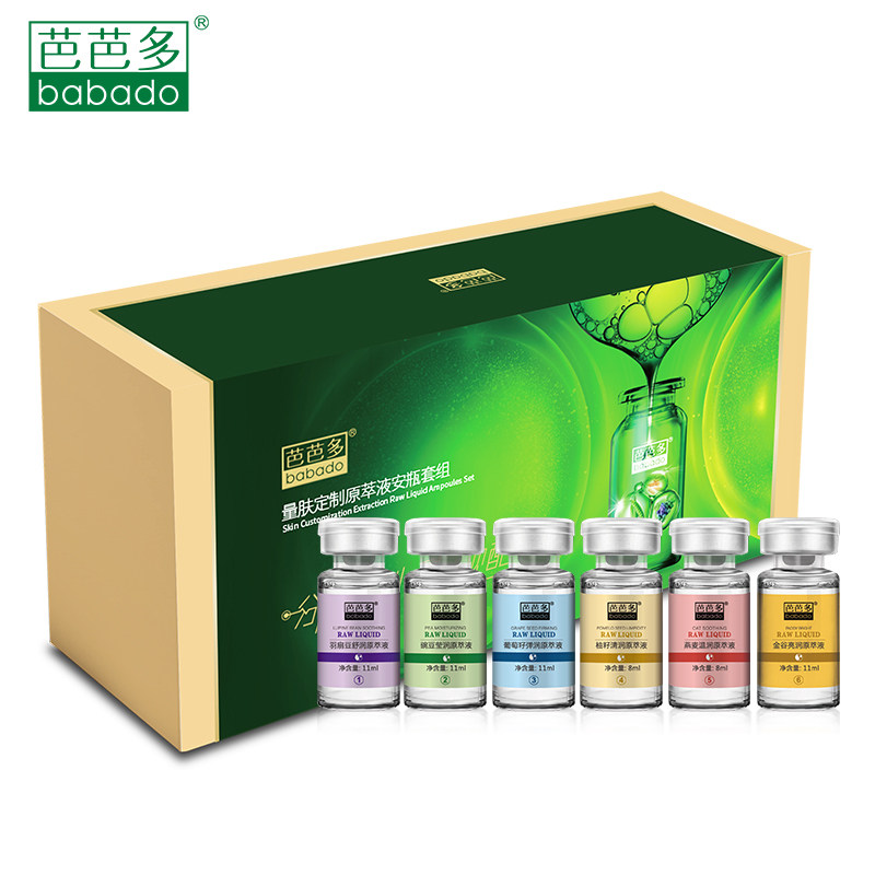 Babado's original extract ampoule sleeve components are available for customized skin measurements