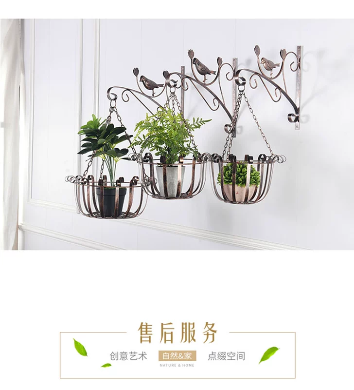 Ánh sáng sáng tạo sang trọng treo tường giỏ hoa giá treo tường chậu hoa giá hành lang ngoài trời sân trong nhà pothos móc treo tường giá trang trí