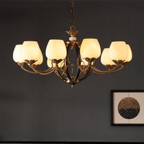 New Chinese all-copper chandelier Living room Modern simple dining room Lotus Zen tea room Retro bedroom Chinese style lamps