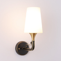 New Chinese wall lamp All copper living room lamp Modern TV background wall lamp Bedroom bedside lamp Zen Chinese style lamp