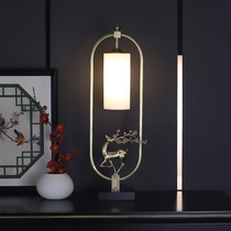 TABLE LAMP BED HEAD LAMP BEDROOM NEW CHINESE LIVING ROOM WEDDING BOOK HOUSE RETRO HOME DEER ANTLERS MEDITATION LIGHT LAVISH FULL COPPER LAMPS