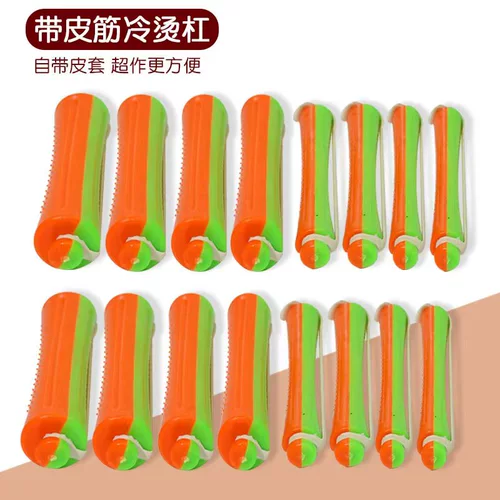 Кудрявая двухцветная холодная завивка, резинка, увеличенная толщина