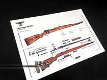 German Kar98k Mauser rifle firearms structure diagram Weapons knowledge map Wall chart poster decorative painting