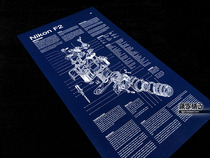 Japan Nikon F2 mechanical camera structure drawing blueprint wall chart poster decorative painting
