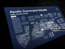 American aerospace NASA Apollo moon landing program command module control panel blueprint hanging painting poster decoration painting