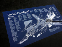 Figure 22M Tu22 Tu-22M Backfire Supersonic Bomber Blueprint Structural Drawing Poster Decoration