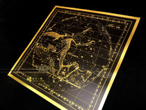 Pegasus constellation astronomical galaxy cosmic celestial body picture gold leaf poster decorative painting