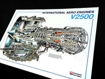 International Aero Engine IAE V2500 Engine Aero Engine Structure Chart Wall Chart Poster Mounted