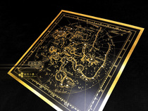 Draco Ursa Minor Cassiopeia Cephei 88 Constellation Statue Gold Leaf Poster Decorative Painting
