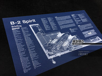 B-2 American B2 stealth stealth strategic bomber military structure drawings Blueprint poster decorative painting