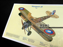 French World War II Nieuport28 Newport biplane fighter wall chart structure poster decorative painting