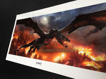 Middle-earth original painting setting Hobbit Lord of the Rings around (Smaug burns Salt Lake City) poster decoration painting