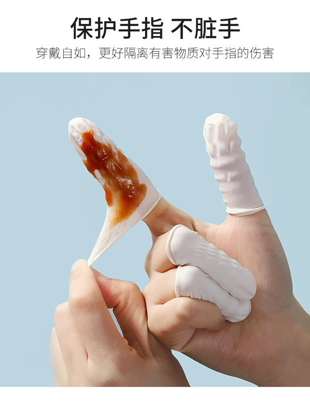 Thẩm Mỹ Viện Dùng Một Lần Bộ Ngón Tay Cao Su Hoa Văn Thêu Màu Chất Liệu Thêu Lông Mày Cao Su Bộ Ngón Tay Bảo Vệ Chống Trơn Trượt Chống Mài Mòn Dày